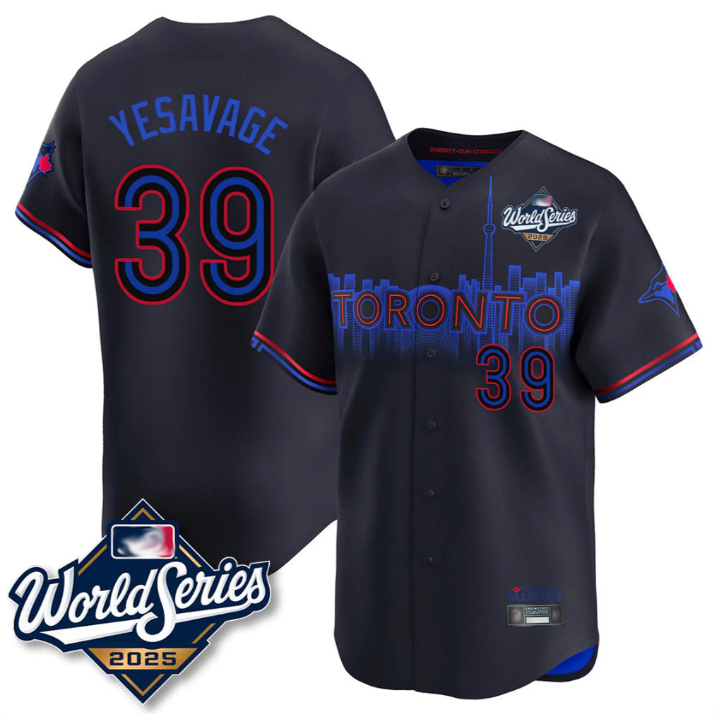 Kooe T.Blue Jays #39 Trey Yesavage Player Black 2025 World Series City Connect Stitched Jerseys