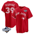 Kooe T.Blue Jays #39 Trey Yesavage Player Red 2025 World Series Game All Stitched Jerseys