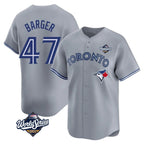 Kooe T.Blue Jays #47 Addison Barger Player Gray 2025 World Series Stitched Jerseys