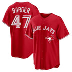 Kooe T.Blue Jays #47 Addison Barger Player Red Home Limited Game Stitched Jerseys