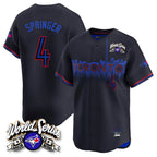 Kooe T.Blue Jays #4 George Springer Player Black 2025 American League City Connect Limited Stitched Jerseys
