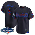 Kooe T.Blue Jays #4 George Springer Player Black AL East Division City Connect Limited Stitched Jerseys