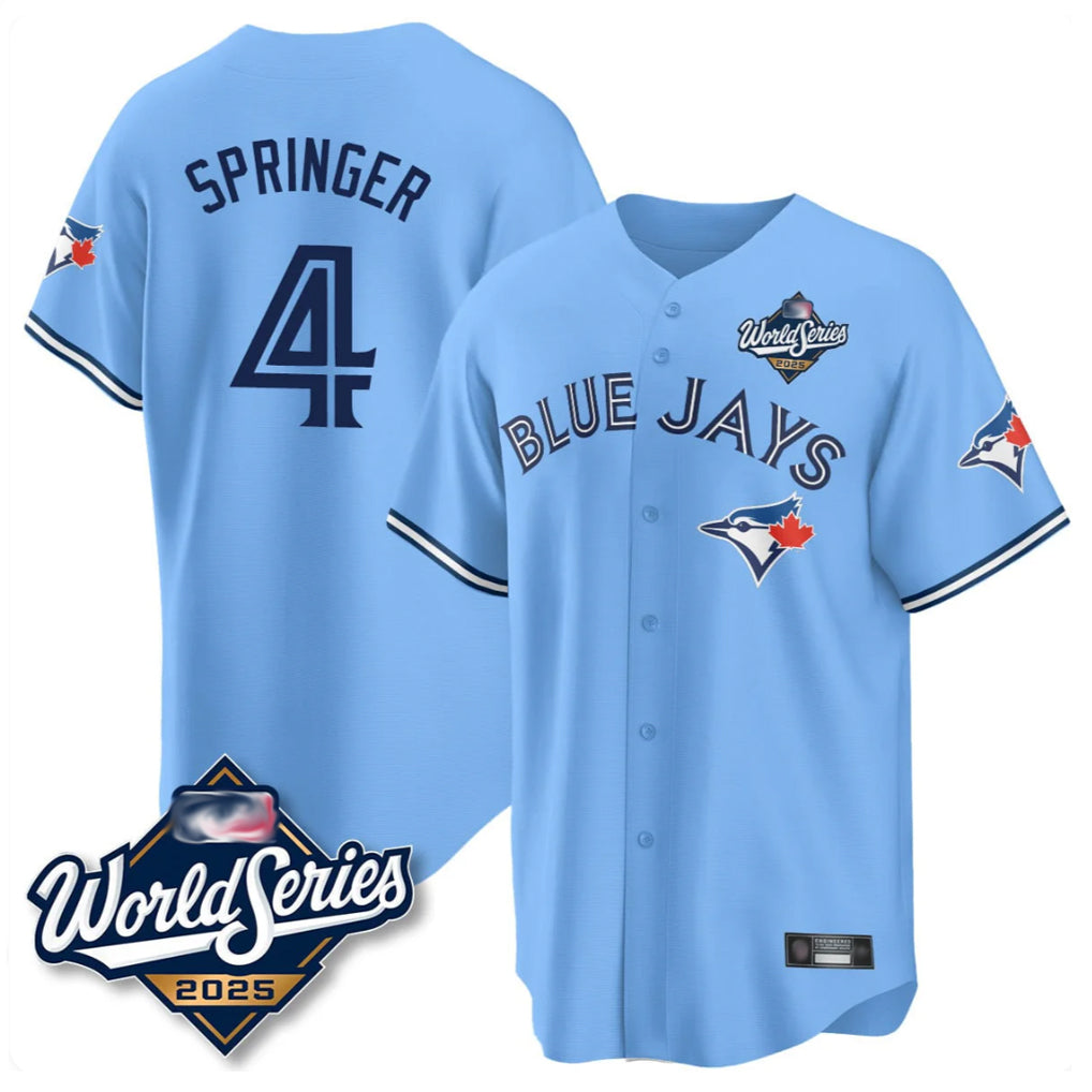 Kooe T.Blue Jays #4 George Springer Player Blue 2025 World Series Limited Stitched Jerseys