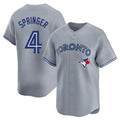 Kooe T.Blue Jays #4 George Springer Player Gray Home Limited Stitched Jerseys