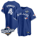 Kooe T.Blue Jays #4 George Springer Player Royal 2025 American League Game All Stitched Jersey