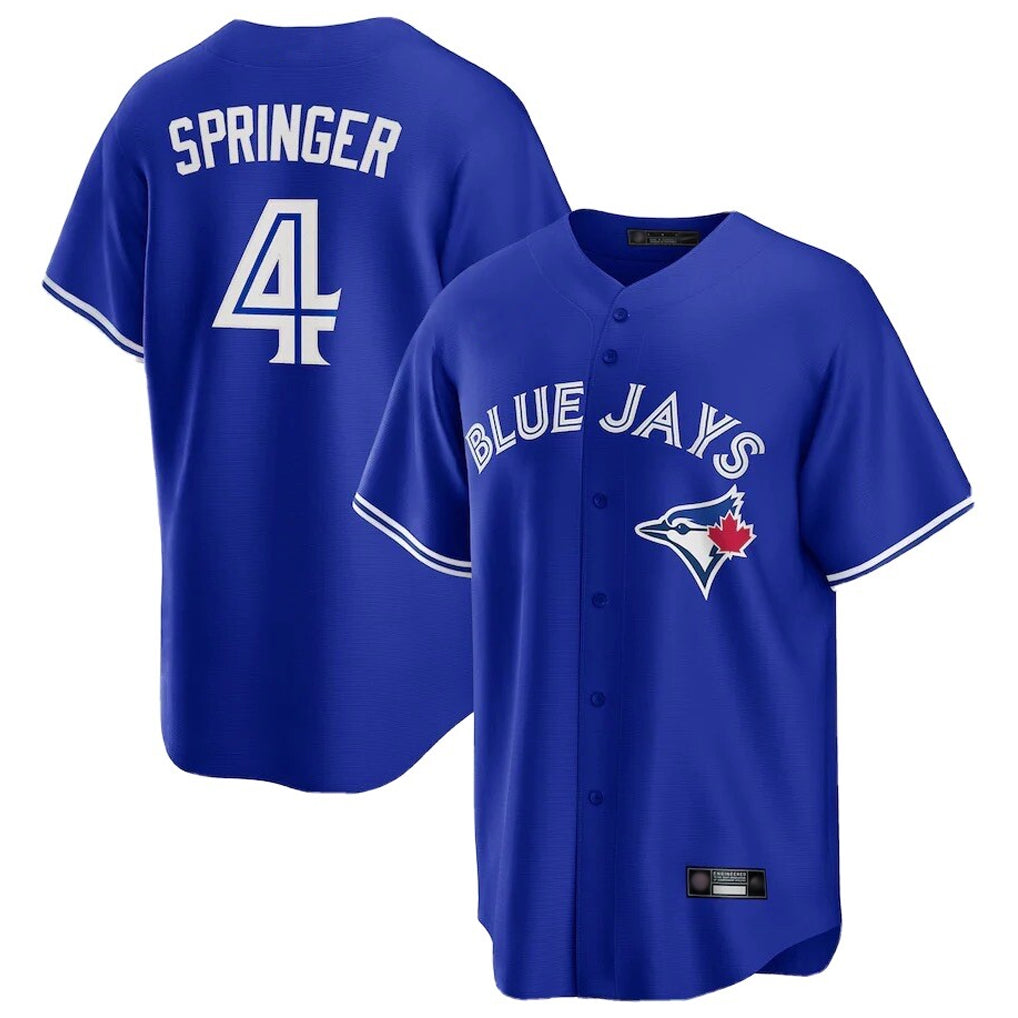 Kooe T.Blue Jays #4 George Springer Player Royal Home Game Stitched Jerseys