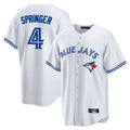 Kooe T.Blue Jays #4 George Springer Player White Home Game Stitched Jerseys