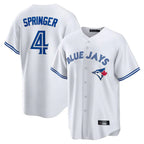 Kooe T.Blue Jays #4 George Springer Player White Home Game Stitched Jerseys