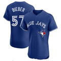 Kooe T.Blue Jays #57 Shane Bieber Player Royal Elite Home Limited Stitched Jerseys
