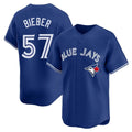 Kooe T.Blue Jays #57 Shane Bieber Player Royal Home Stitched Jerseys