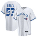 Kooe T.Blue Jays #57 Shane Bieber Player White Game Stitched Jerseys