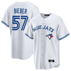 Kooe T.Blue Jays #57 Shane Bieber Player White Game Stitched Jerseys