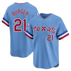 Kooe T.Rangers #21 Jake Burger Player Light Blue Cooperstown Collection Limited Stitched Jerseys