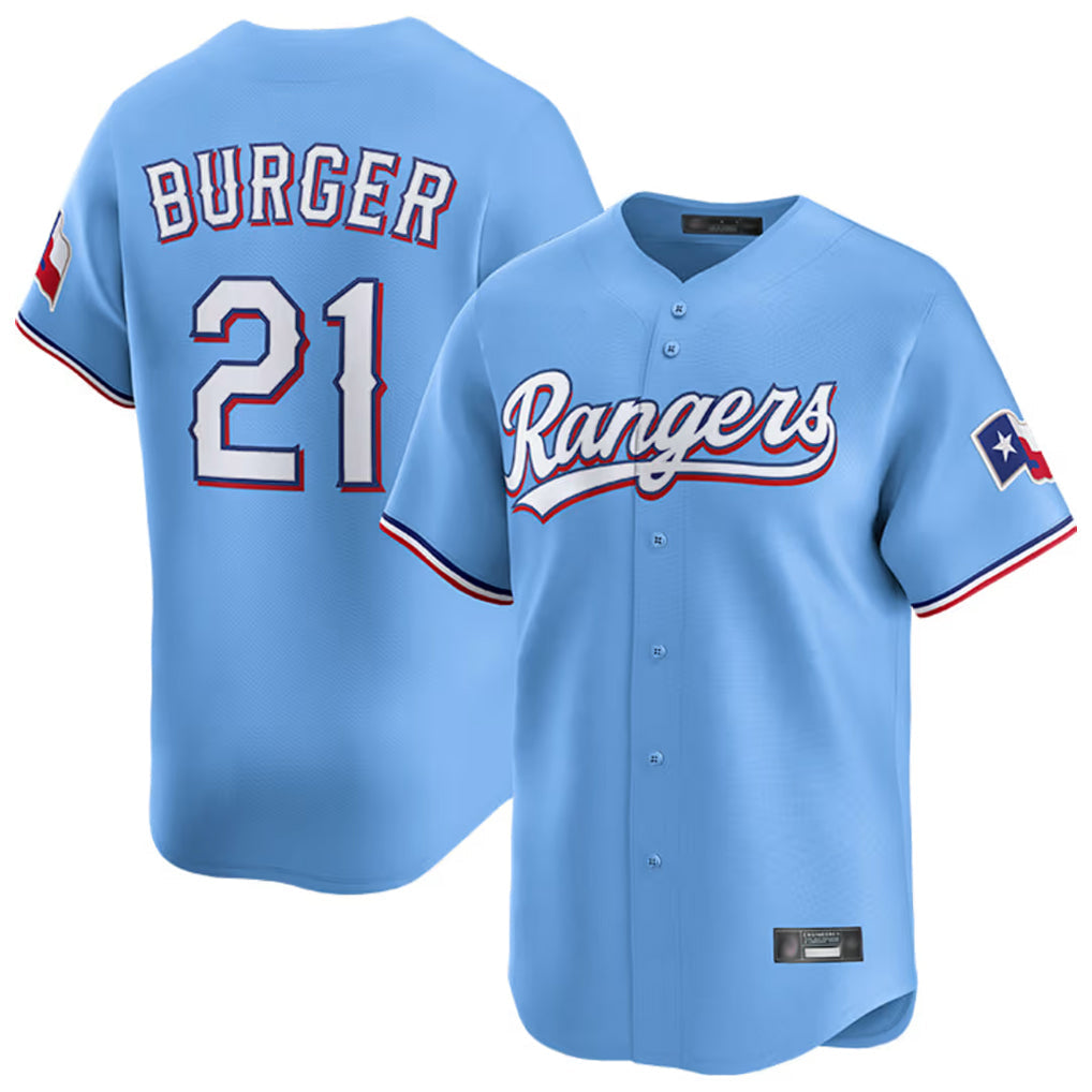 Kooe T.Rangers #21 Jake Burger Player Light Blue Home Limited Stitched Jerseys