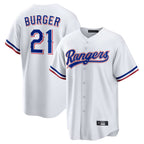 Kooe T.Rangers #21 Jake Burger Player White Home Limited Stitched Jerseys