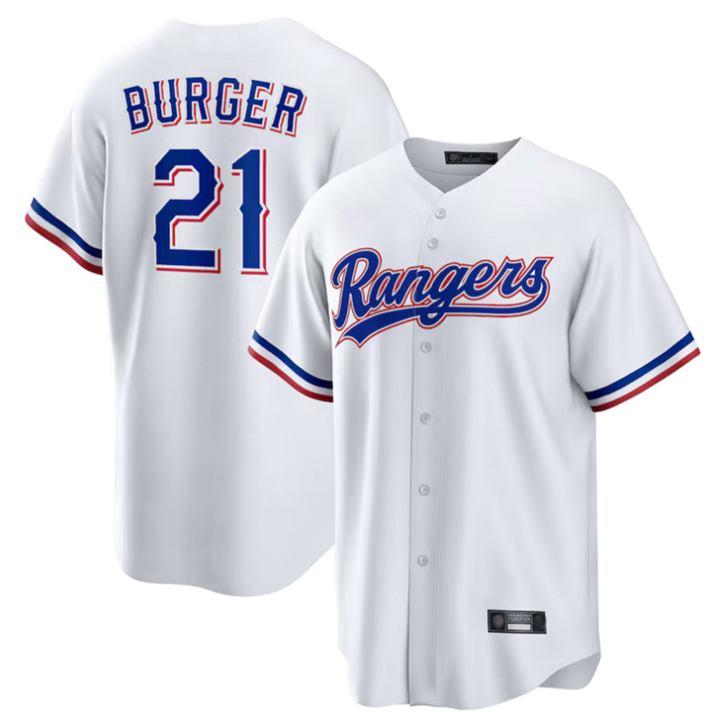 Kooe T.Rangers #21 Jake Burger Player White Home Limited Stitched Jerseys