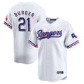 Kooe T.Rangers #21 Jake Burger Player White&Blue Home Limited Stitched Jerseys