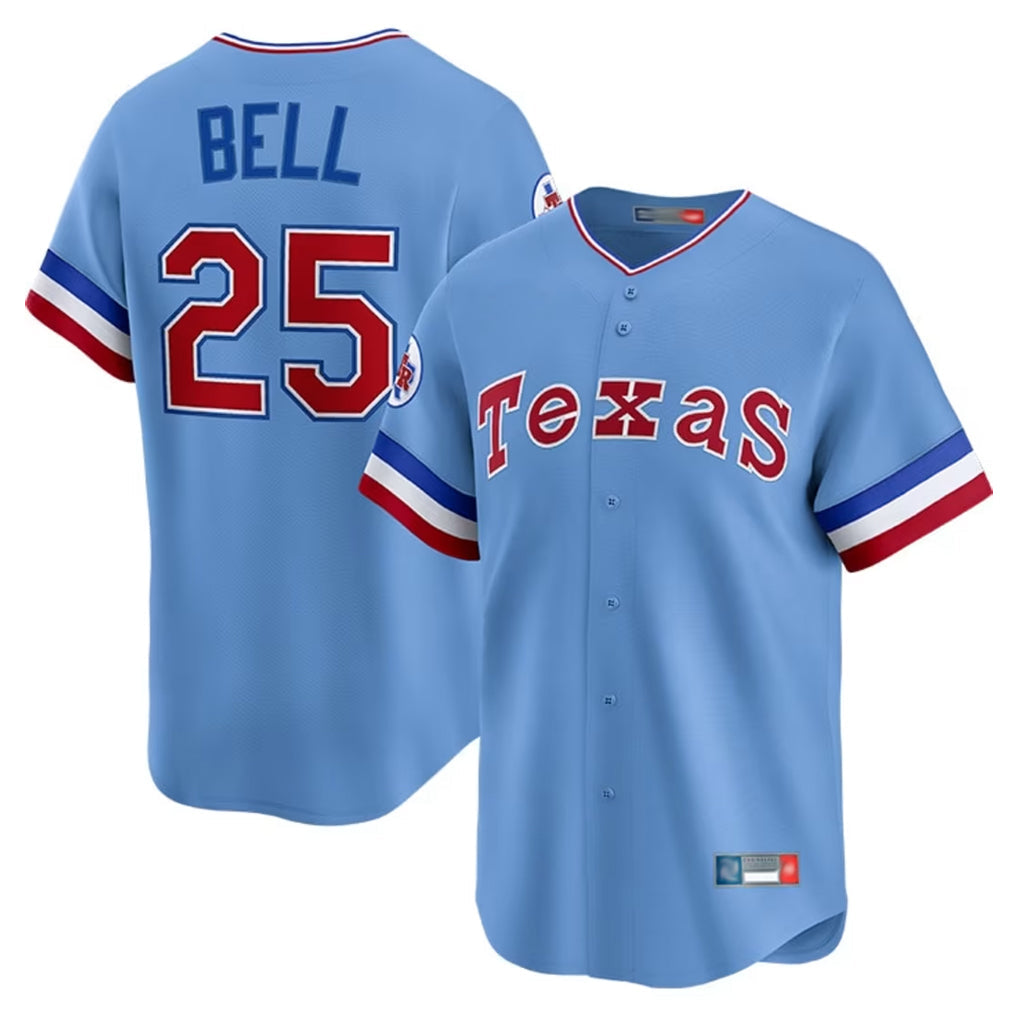 Kooe T.Rangers #25 Buddy Bell Player Blue Home City Connect Limited Stitched Jerseys
