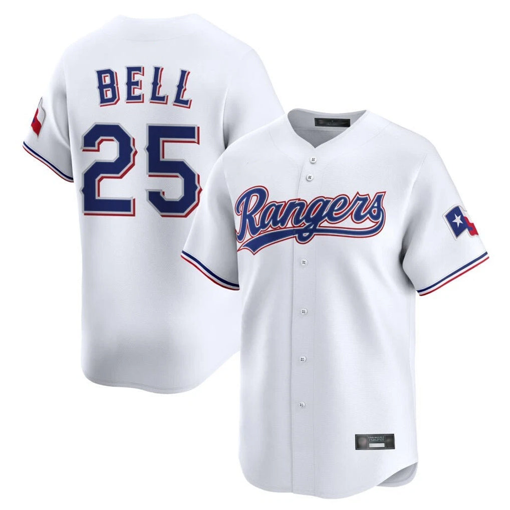 Kooe T.Rangers #25 Buddy Bell Player White Home Limited Stitched Jerseys
