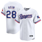Kooe T.Rangers #28 Jonah Heim Player White Home Limited Stitched Jerseys