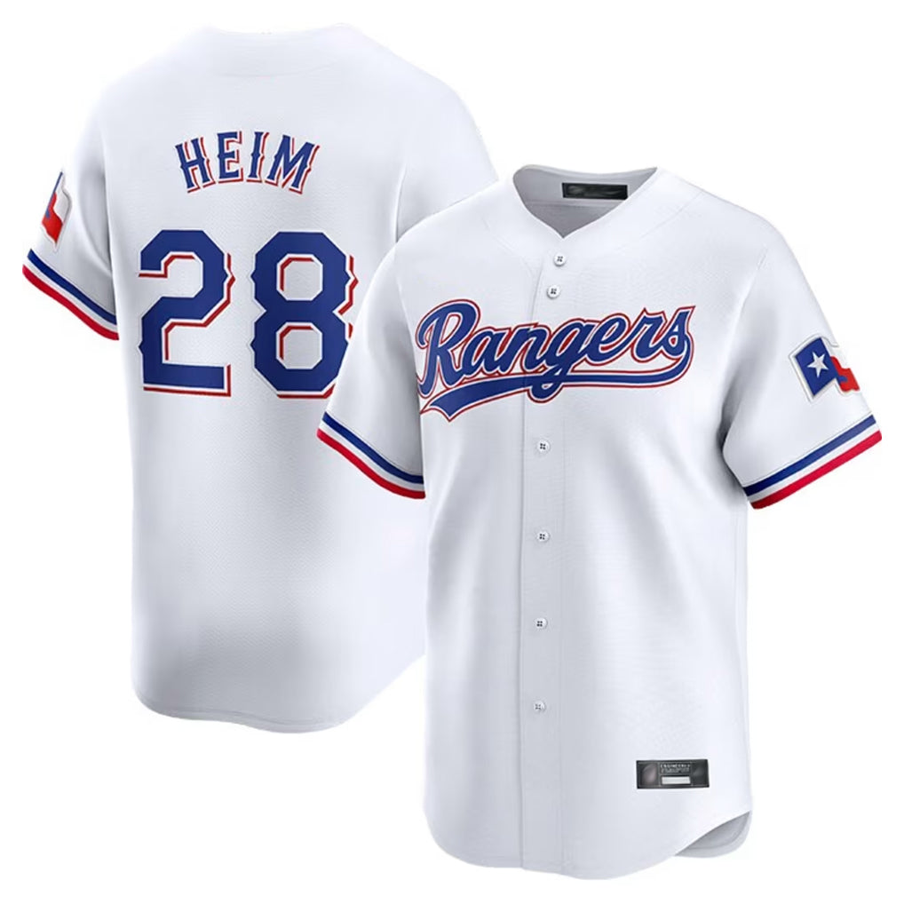 Kooe T.Rangers #28 Jonah Heim Player White Home Limited Stitched Jerseys