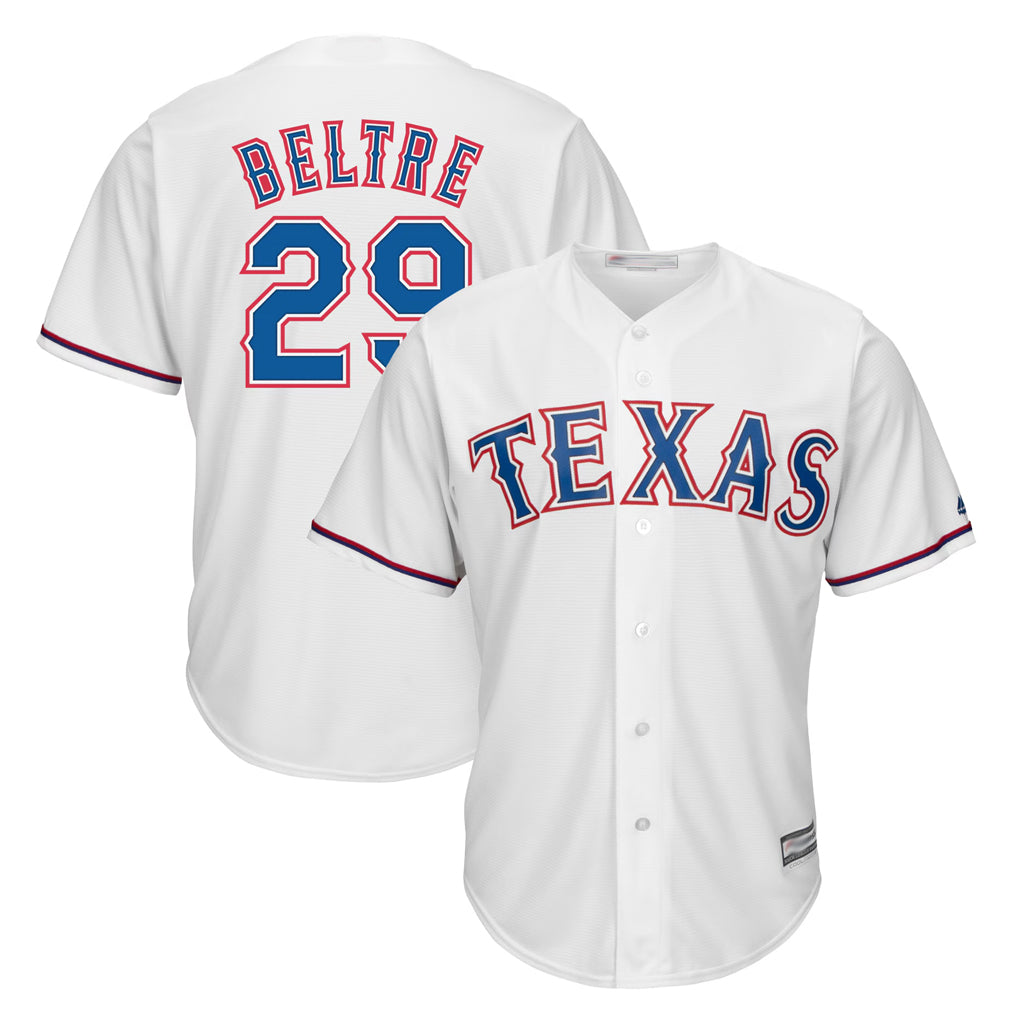 Kooe T.Rangers #29 Adrian Beltre Player White Majestic Home Cool Stitched Jerseys