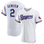 Kooe T.Rangers #2 Marcus Semien Player Gold Collection Limited White Elite Stitched Jerseys