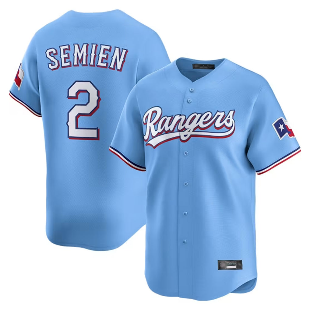 Kooe T.Rangers #2 Marcus Semien Player Light Blue Limited Home Stitched Jerseys