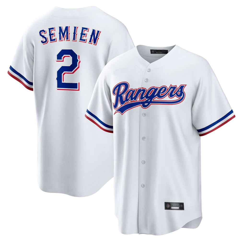 Kooe T.Rangers #2 Marcus Semien Player White Replica Game Stitched Jerseys