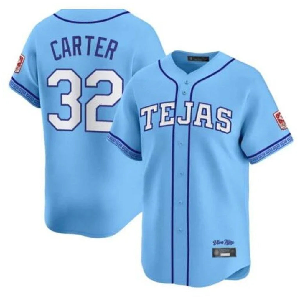 Kooe T.Rangers #32 Evan Carter Player Blue 2026 City Connect Premier Stitched Jerseys