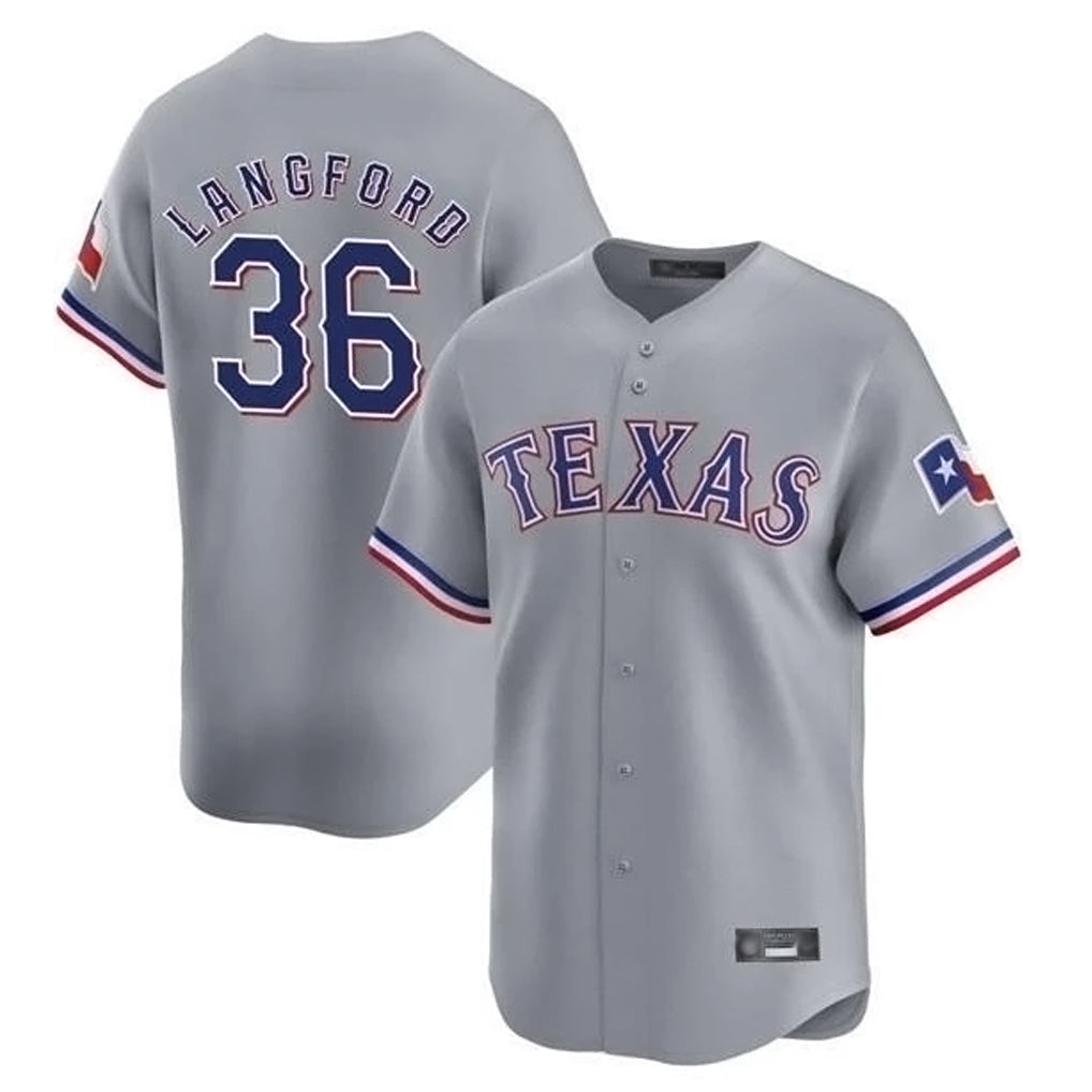 Kooe T.Rangers #36 Wyatt Langford Player Gray Home Limited Stitched Jerseys