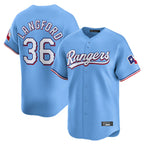 Kooe T.Rangers #36 Wyatt Langford Player Light Blue Home Limited Stitched Jerseys