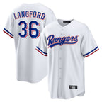 Kooe T.Rangers #36 Wyatt Langford Player White Home Game Stitched Jerseys