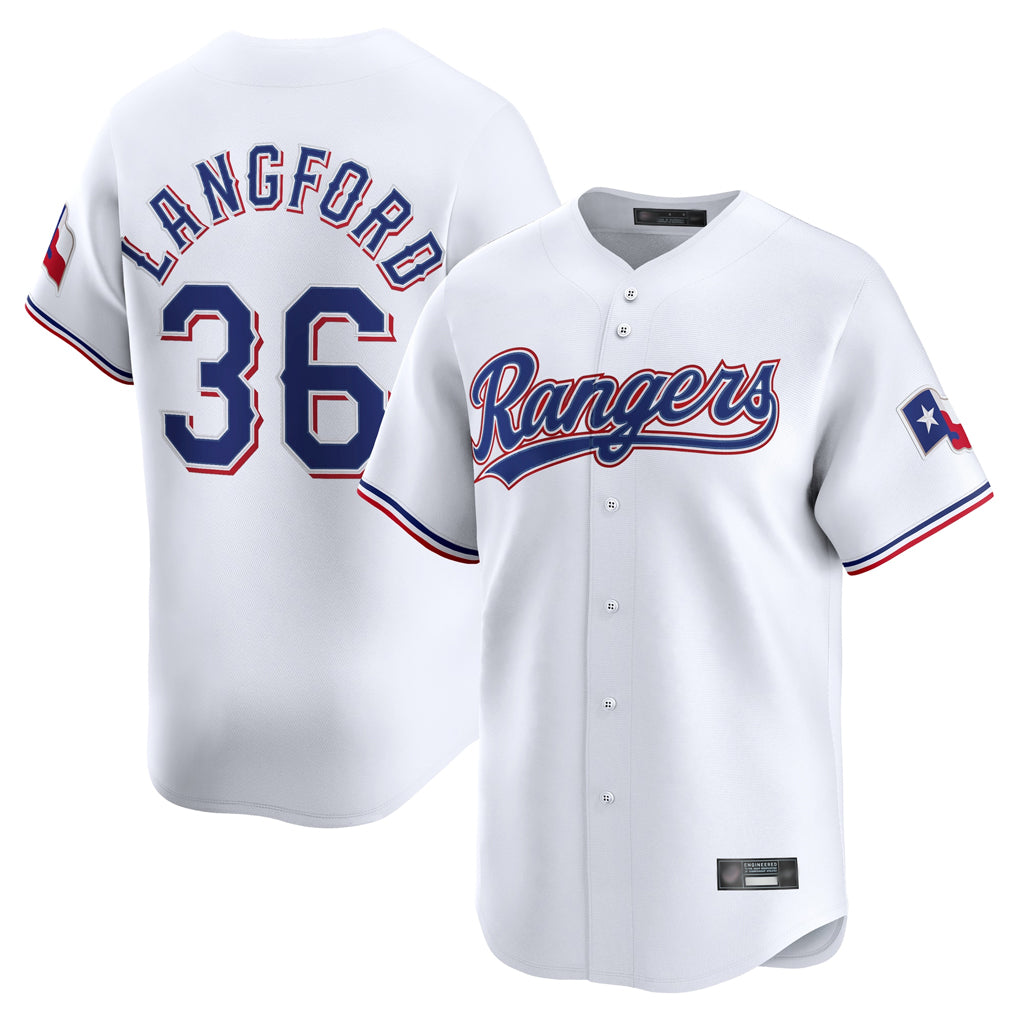 Kooe T.Rangers #36 Wyatt Langford Player White Home Limited Stitched Jerseys