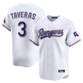 Kooe T.Rangers #3 Leody Taveras Player White Home Limited Stitched Jerseys