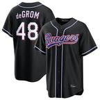 Kooe T.Rangers #48 Jacob deGrom Player Black 2026 Out Fashion Replica Stitched Jerseys