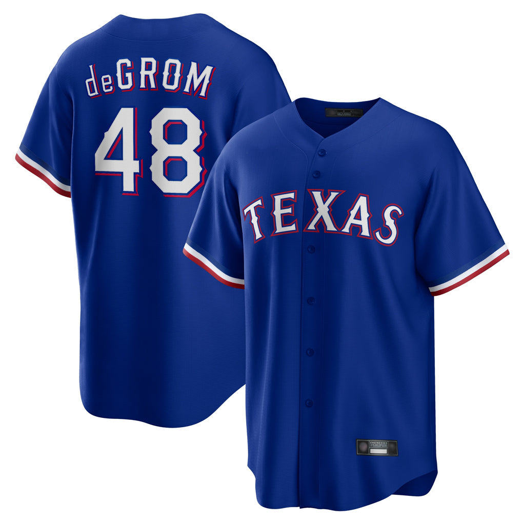 Kooe T.Rangers #48 Jacob deGrom Player Royal Home Game Stitched Jerseys