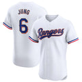 Kooe T.Rangers #6 Josh Jung Player Gold Collection Elite Limited White Stitched Jerseys