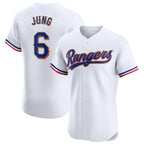 Kooe T.Rangers #6 Josh Jung Player Gold Collection Elite Limited White Stitched Jerseys