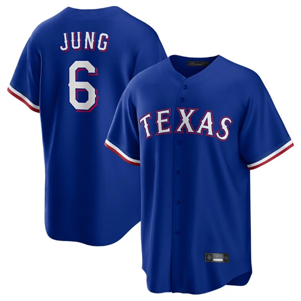 Kooe T.Rangers #6 Josh Jung Player Royal Limited Home Stitched Jerseys