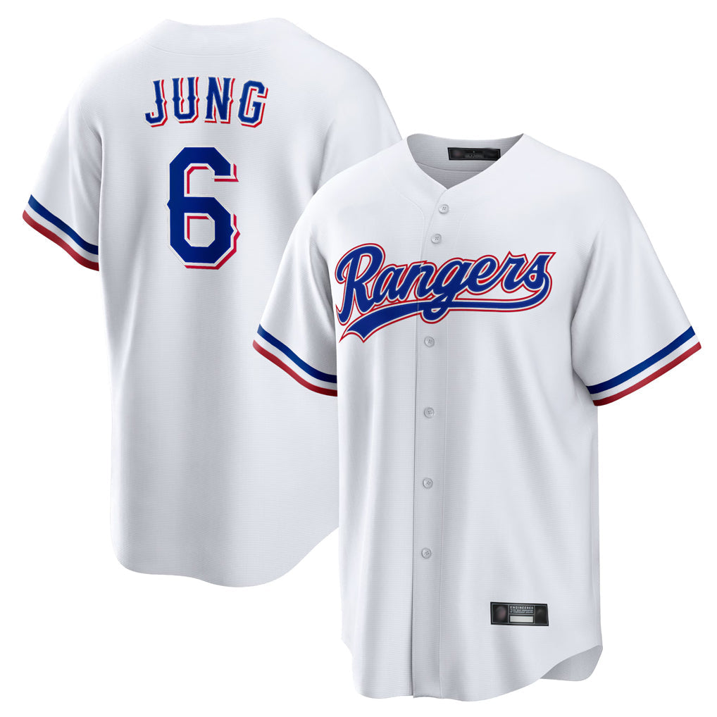 Kooe T.Rangers #6 Josh Jung Player White Home Limited Stitched Jerseys