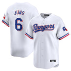 Kooe T.Rangers #6 Josh Jung Player White&Blue Home Limited Stitched Jerseys