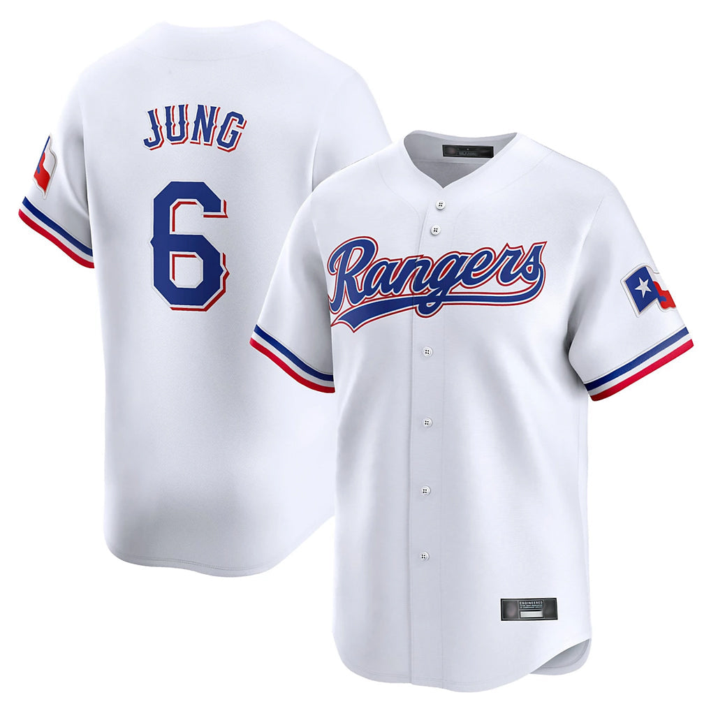 Kooe T.Rangers #6 Josh Jung Player White&Blue Home Limited Stitched Jerseys