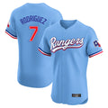 Kooe T.Rangers #7 Ivan Rodriguez Player Light Blue Limited Home Elite Stitched Jerseys
