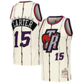Kooe T.Raptors #15 Vince Carter Mitchell & Ness Cream Chainstitch Swingman Jerseys