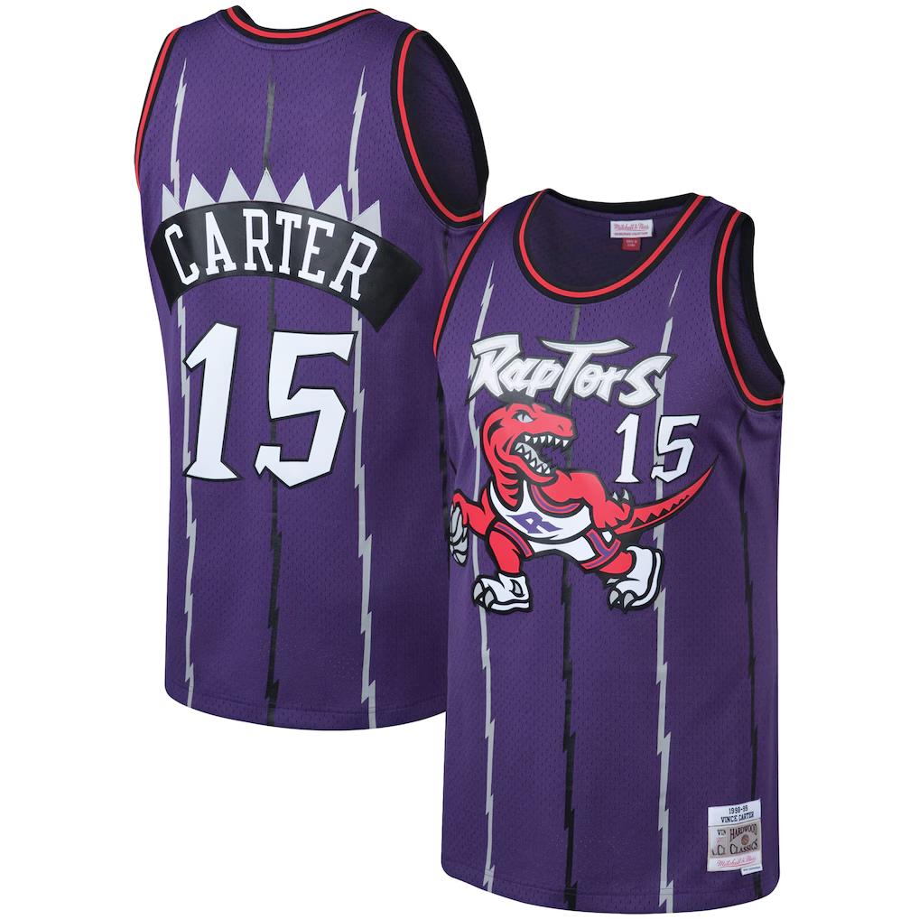 Kooe T.Raptors #15 Vince Carter Mitchell & Ness Purple 199899 Big & Tall Hardwood Classics Swingman Jerseys