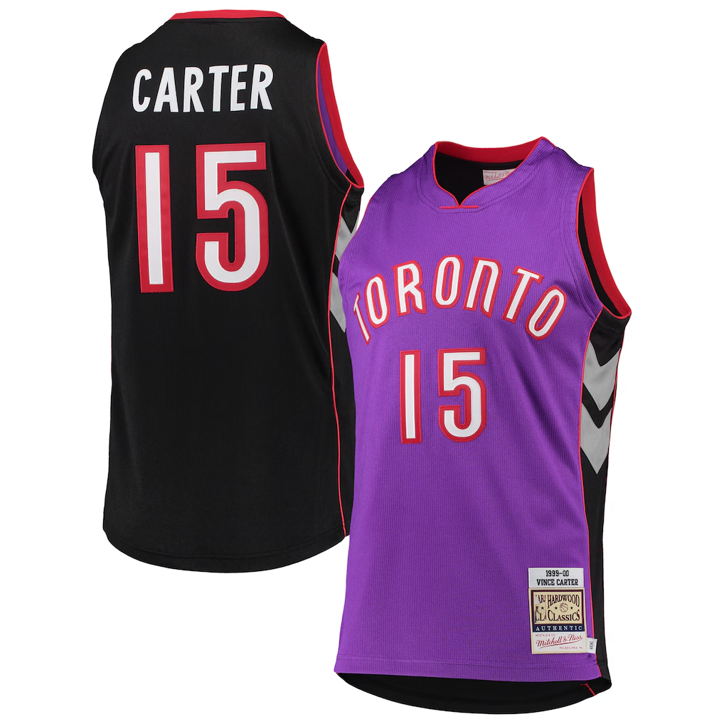Kooe T.Raptors #15 Vince Carter Mitchell & Ness Purple 19992000 Hardwood Classics Authentic Jerseys