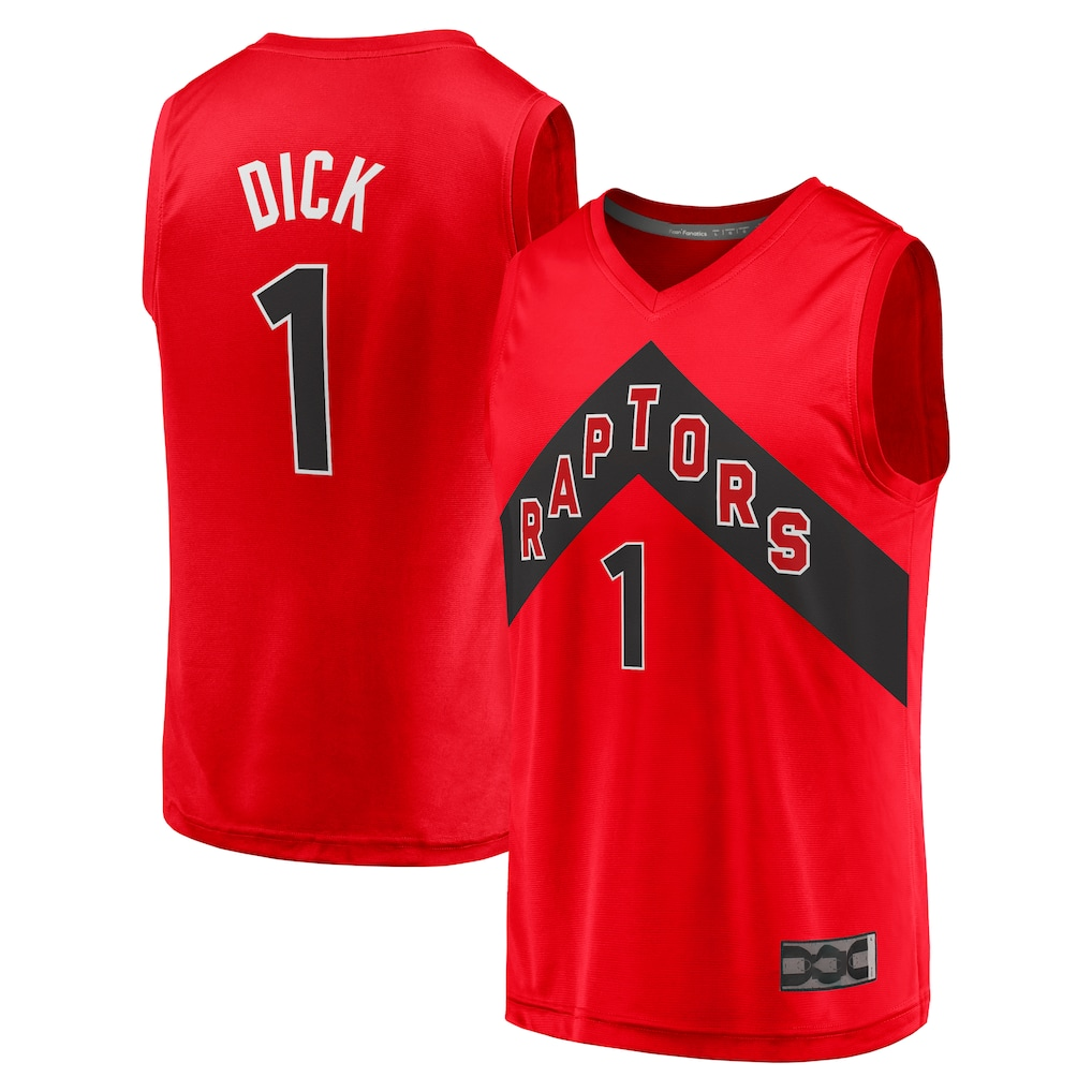 Kooe T.Raptors #1 Gradey Dick Red Fast Break Player Jerseys - Icon Edition