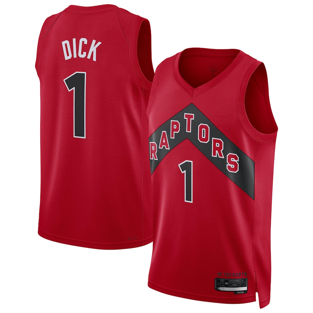 Kooe T.Raptors #1 Gradey Dick Red Swingman Player Jerseys - Icon Edition