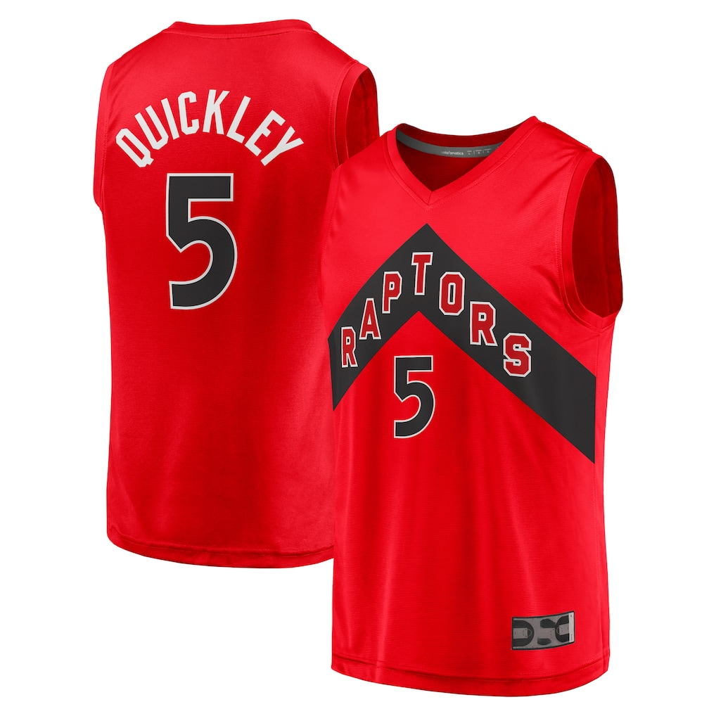 Kooe T.Raptors #5 Immanuel Quickley Red Fast Break Player Jerseys - Icon Edition